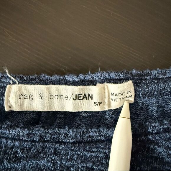 Rag & Bone Jean Top Womens Size Small Blue Long Sleeve Crew Neck High Low Hem - Picture 8 of 11